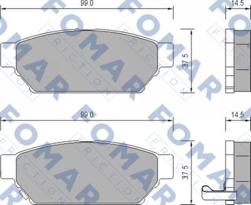 FOMAR Friction FO 652781 - Гальмівні колодки, дискові гальма autocars.com.ua