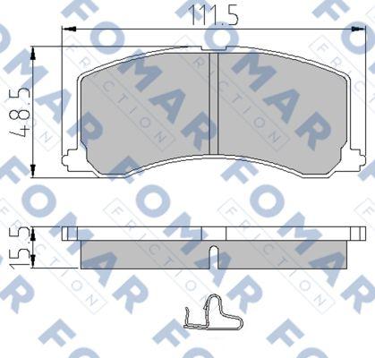 FOMAR Friction FO 665381 - Тормозные колодки, дисковые, комплект avtokuzovplus.com.ua