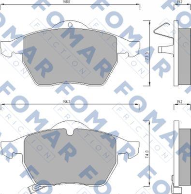 FOMAR Friction FO 667181 - Тормозные колодки, дисковые, комплект avtokuzovplus.com.ua