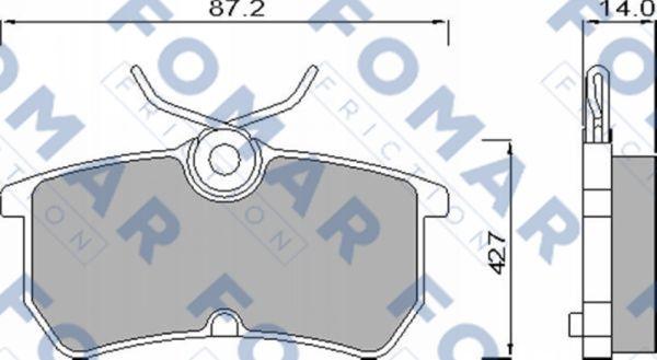 FOMAR Friction FO 668781 - Тормозные колодки, дисковые, комплект avtokuzovplus.com.ua