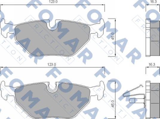 FOMAR Friction FO 672781 - Тормозные колодки, дисковые, комплект avtokuzovplus.com.ua