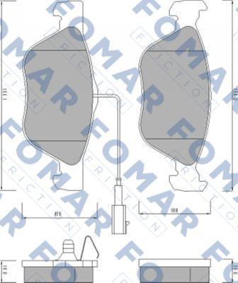 FOMAR Friction FO 672881 - Гальмівні колодки, дискові гальма autocars.com.ua