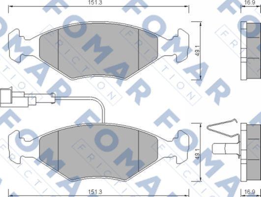 FOMAR Friction FO 673181 - Гальмівні колодки, дискові гальма autocars.com.ua