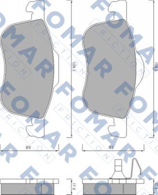 FOMAR Friction FO 673481 - Тормозные колодки, дисковые, комплект autodnr.net