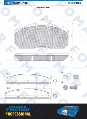 FOMAR Friction FO 674781 - Гальмівні колодки, дискові гальма autocars.com.ua