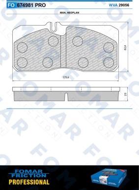 FOMAR Friction FO 674981 - Тормозные колодки, дисковые, комплект avtokuzovplus.com.ua