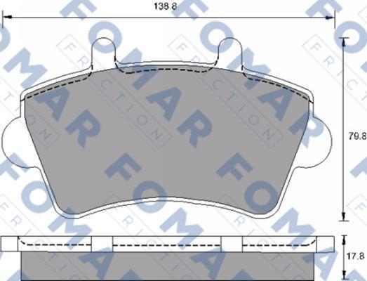 FOMAR Friction FO 683681 - Тормозные колодки, дисковые, комплект avtokuzovplus.com.ua