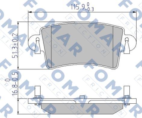 FOMAR Friction FO 684281 - Тормозные колодки, дисковые, комплект avtokuzovplus.com.ua