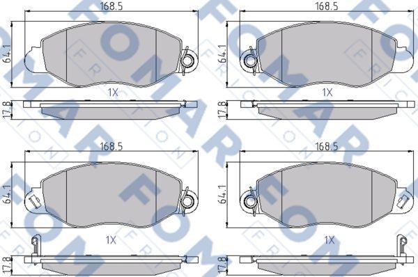 FOMAR Friction FO 684781 - Тормозные колодки, дисковые, комплект avtokuzovplus.com.ua