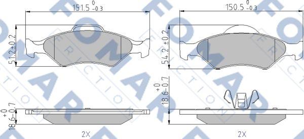 FOMAR Friction FO 685381 - Гальмівні колодки, дискові гальма autocars.com.ua