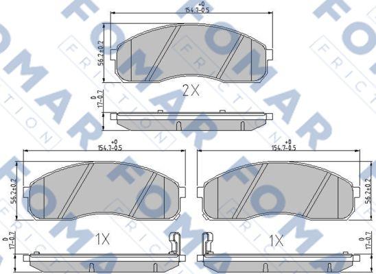 FOMAR Friction FO 685981 - Гальмівні колодки, дискові гальма autocars.com.ua