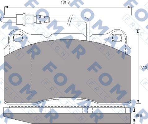 FOMAR Friction FO 687481 - Тормозные колодки, дисковые, комплект avtokuzovplus.com.ua