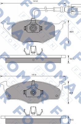 FOMAR Friction FO 687881 - Тормозные колодки, дисковые, комплект autodnr.net