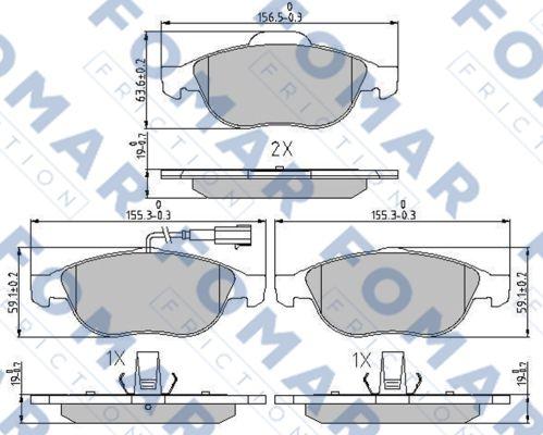 FOMAR Friction FO 688681 - Гальмівні колодки, дискові гальма autocars.com.ua