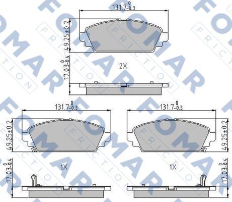 FOMAR Friction FO 689781 - Гальмівні колодки, дискові гальма autocars.com.ua