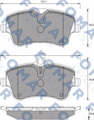 FOMAR Friction FO 690581 - Тормозные колодки, дисковые, комплект avtokuzovplus.com.ua