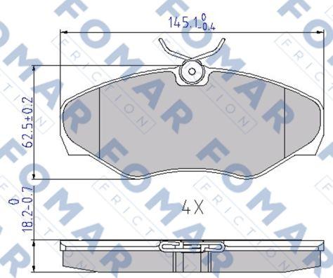 FOMAR Friction FO 692681 - Тормозные колодки, дисковые, комплект avtokuzovplus.com.ua