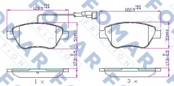 FOMAR Friction FO 693781 - Гальмівні колодки, дискові гальма autocars.com.ua