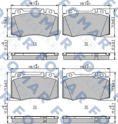 FOMAR Friction FO 694181 - Тормозные колодки, дисковые, комплект autodnr.net