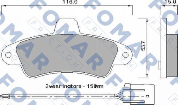 FOMAR Friction FO 725081 - Гальмівні колодки, дискові гальма autocars.com.ua