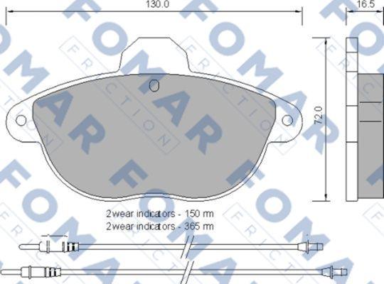 FOMAR Friction FO 765481 - Тормозные колодки, дисковые, комплект avtokuzovplus.com.ua