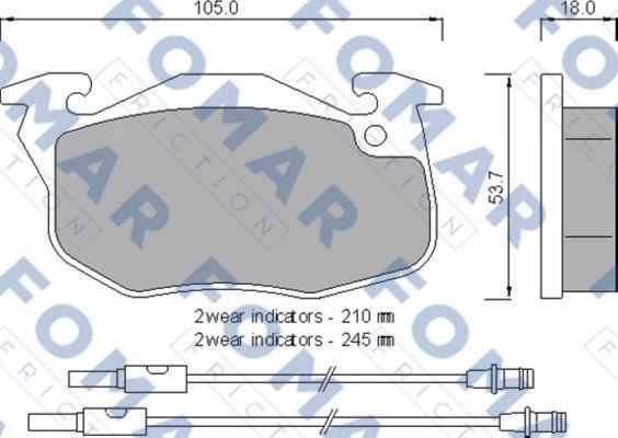 FOMAR Friction FO 769481 - Тормозные колодки, дисковые, комплект autodnr.net