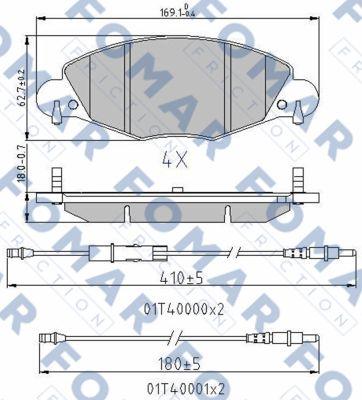 FOMAR Friction FO 787181 - Тормозные колодки, дисковые, комплект avtokuzovplus.com.ua