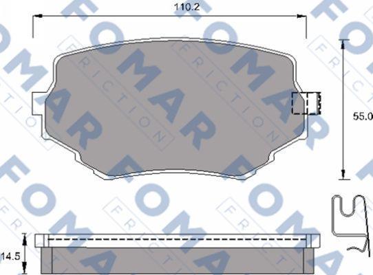 FOMAR Friction FO 792881 - Тормозные колодки, дисковые, комплект avtokuzovplus.com.ua