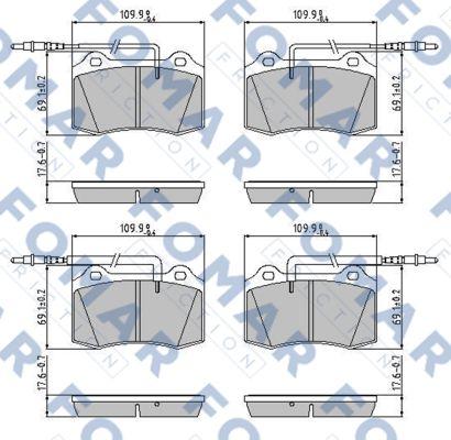 FOMAR Friction FO 800381 - Гальмівні колодки, дискові гальма autocars.com.ua