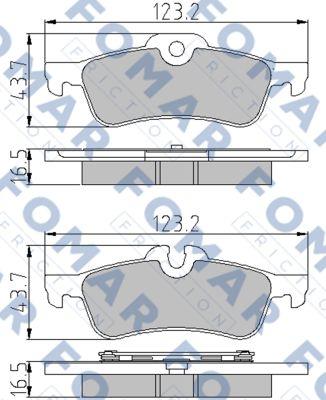 FOMAR Friction FO 800781 - Тормозные колодки, дисковые, комплект avtokuzovplus.com.ua