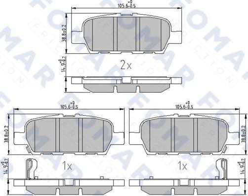 FOMAR Friction FO 809681 - Гальмівні колодки, дискові гальма autocars.com.ua