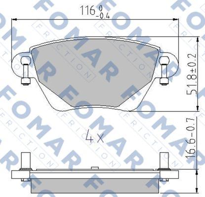 FOMAR Friction FO 815381 - Гальмівні колодки, дискові гальма autocars.com.ua