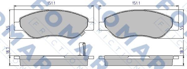 FOMAR Friction FO 827681 - Гальмівні колодки, дискові гальма autocars.com.ua