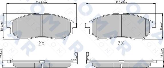 FOMAR Friction FO 846181 - Тормозные колодки, дисковые, комплект avtokuzovplus.com.ua