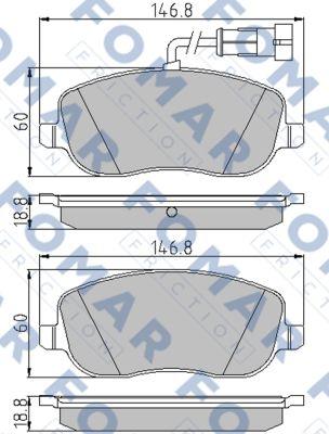 FOMAR Friction FO 847081 - Гальмівні колодки, дискові гальма autocars.com.ua