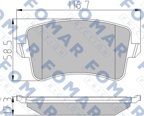 FOMAR Friction FO 857581 - Тормозные колодки, дисковые, комплект avtokuzovplus.com.ua