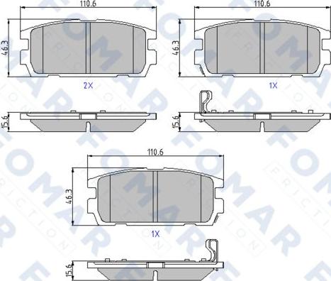 FOMAR Friction FO 858281 - Гальмівні колодки, дискові гальма autocars.com.ua