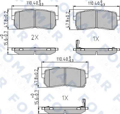 FOMAR Friction FO 859881 - Тормозные колодки, дисковые, комплект avtokuzovplus.com.ua