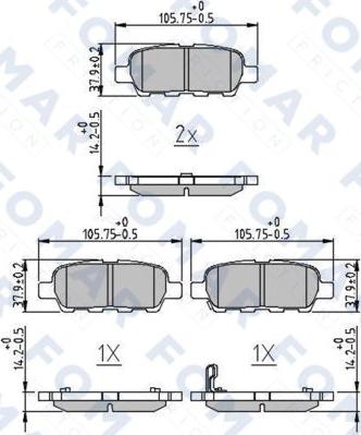 FOMAR Friction FO 859981 - Гальмівні колодки, дискові гальма autocars.com.ua