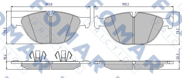 FOMAR Friction FO 861581 - Тормозные колодки, дисковые, комплект avtokuzovplus.com.ua