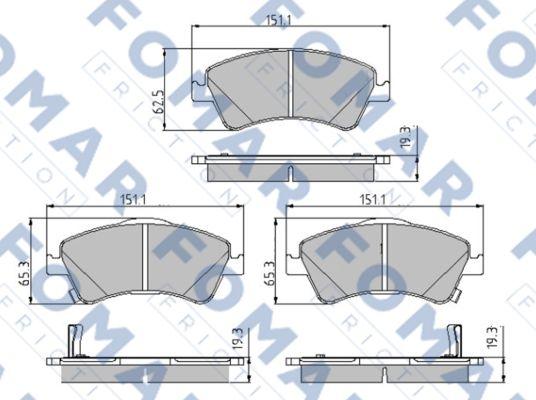 FOMAR Friction FO 862681 - Тормозные колодки, дисковые, комплект avtokuzovplus.com.ua