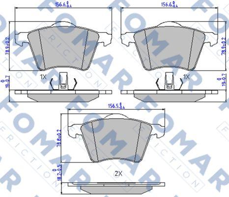 FOMAR Friction FO 867981 - Гальмівні колодки, дискові гальма autocars.com.ua