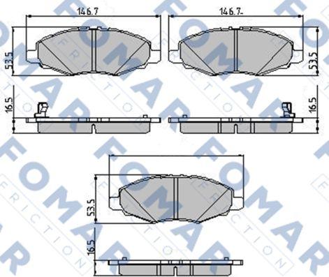 FOMAR Friction FO 872281 - Тормозные колодки, дисковые, комплект avtokuzovplus.com.ua