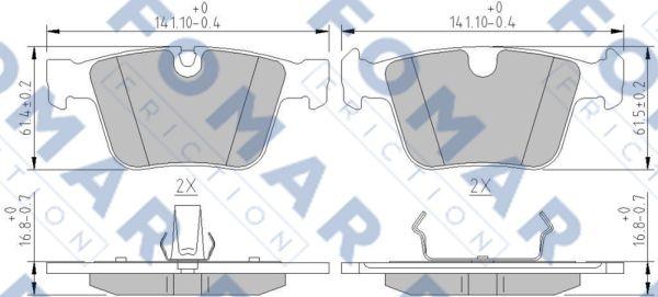 FOMAR Friction FO 884983 - Тормозные колодки, дисковые, комплект avtokuzovplus.com.ua