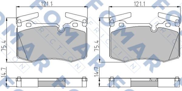 FOMAR Friction FO 888083 - Гальмівні колодки, дискові гальма autocars.com.ua