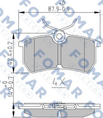 FOMAR Friction FO 892481 - Тормозные колодки, дисковые, комплект avtokuzovplus.com.ua