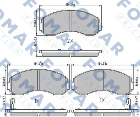 FOMAR Friction FO 893981 - Гальмівні колодки, дискові гальма autocars.com.ua