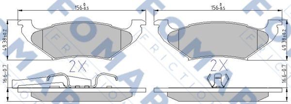 FOMAR Friction FO 895481 - Тормозные колодки, дисковые, комплект avtokuzovplus.com.ua