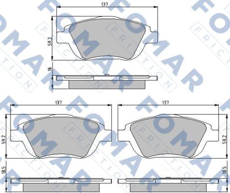 FOMAR Friction FO 896681 - Гальмівні колодки, дискові гальма autocars.com.ua