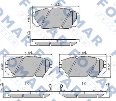 FOMAR Friction FO 899481 - Гальмівні колодки, дискові гальма autocars.com.ua